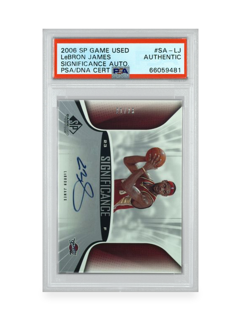 2006 SP Game Used LeBron James Significance Auto PSA Authentic /72